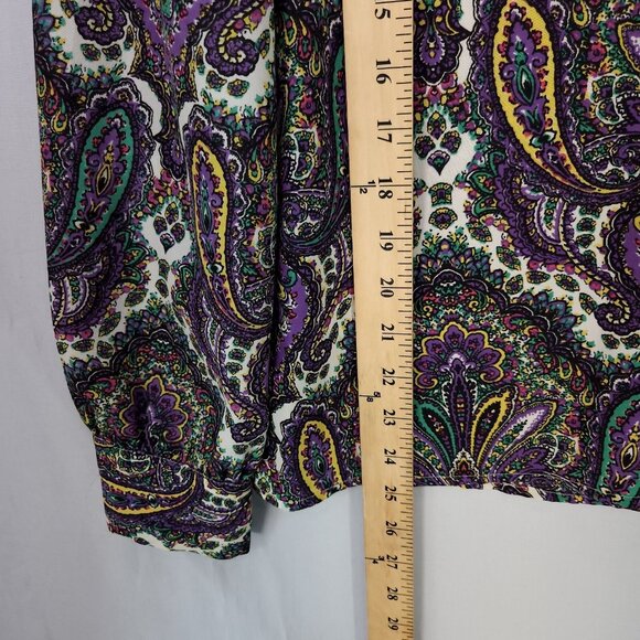 JCrew Blouse Womens Medium Talitha Paisley Print Long Sleeve Top - Picture 11 of 13